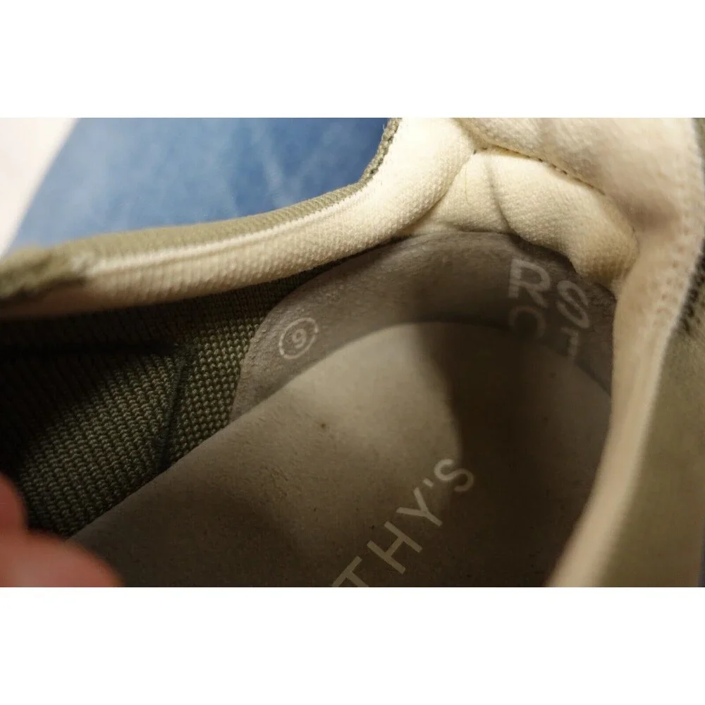 Rothy's Mens Size 9 Olive Green Cotton Casual Knit Low Top Lace Up Sneaker Shoes